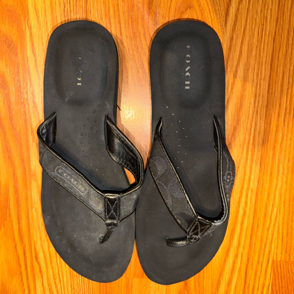 Coach Jolie Black flip flops
